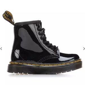 Dr. Martens Kids Black Patent Leather Boots